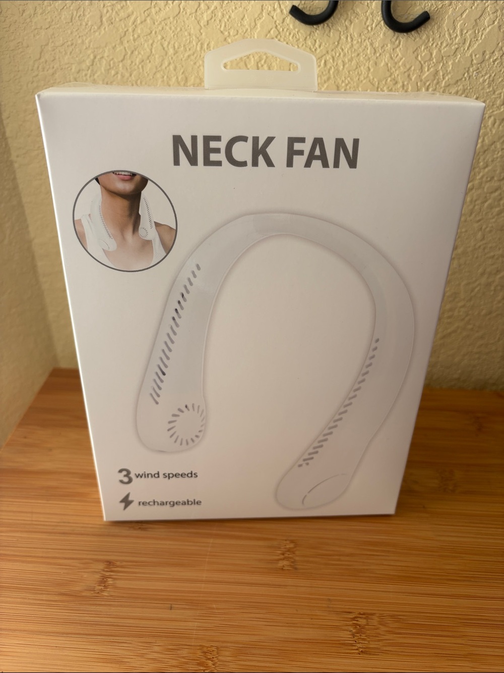 Rechargeable White Neck Fan - Portable Hands-Free Cooling